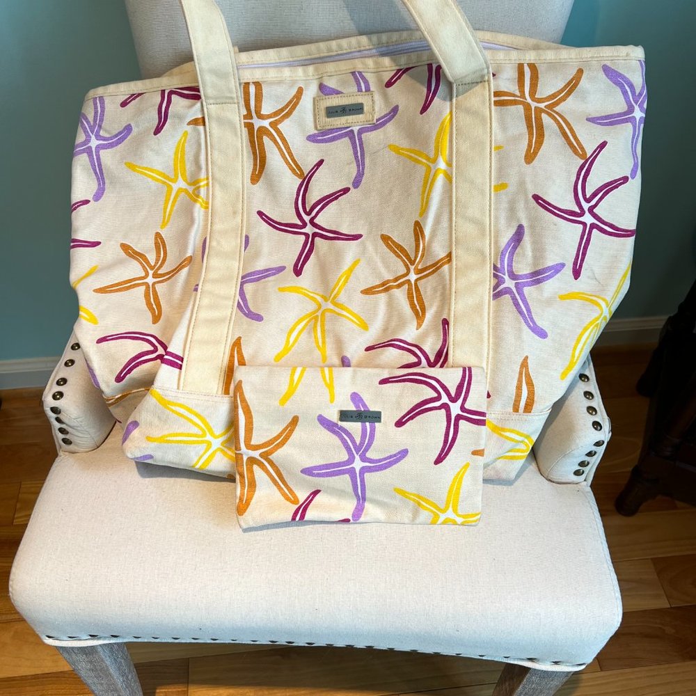 New Beach Bag w extra pouch by Julie Brown